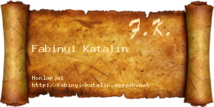 Fabinyi Katalin névjegykártya